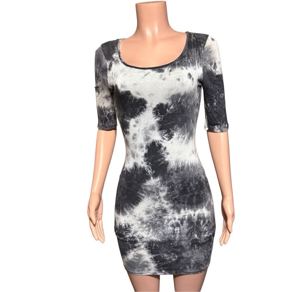 A Ellen multiple color tie dye cut out back mini dress M